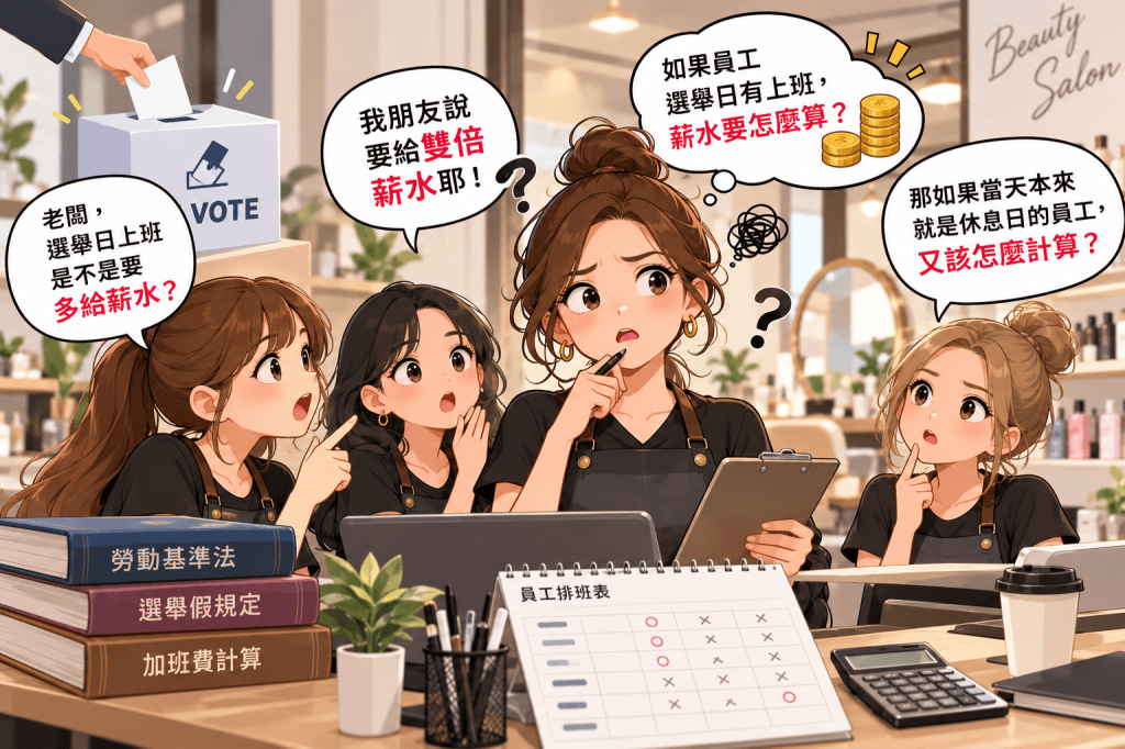 選舉日員工薪水怎麼算？美業老闆必懂的排班與加班費